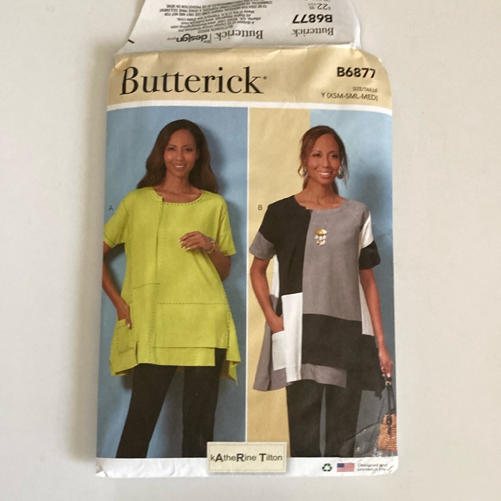 Butterick B6877 Katherine Tilton s/s top pattern Y XS S M